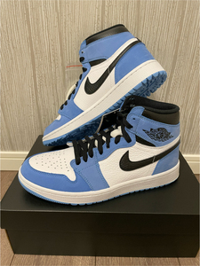 US9 27 Nike Air Jordan 1 High Golf University Blue DQ0660-400 jordan4 jordan3 BRED Travis Scott　OFF WHITE