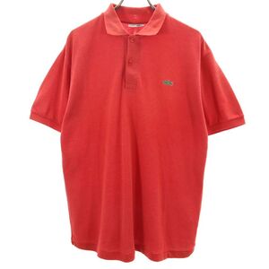 ラコステ 70s フランス製 ヴィンテージ 半袖 ポロシャツ レッド系 LACOSTE 鹿の子 メンズ