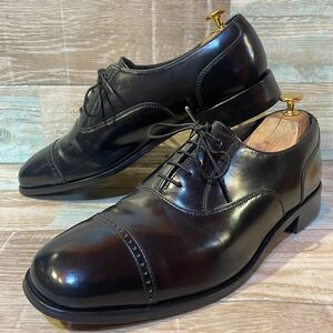 【ビッグサイズ:28.0-28.5cm程】Florsheim フローシャイム ヴィンテージ　パンチドキャップトウ　US 10 1/2D ブラック ストレートチップ