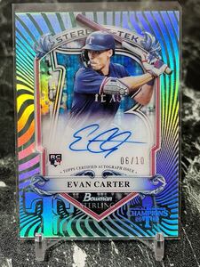 2024 Bowman Starling EVAN CARTER starling-tek autograph card /10 rookie auto 直書きサイン world series champions