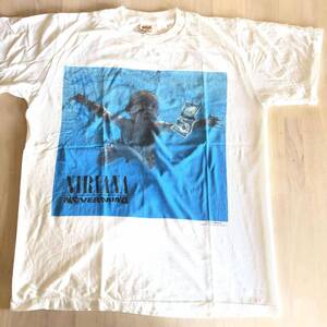 ◎ニルバーナ・NIRVANA・シングルステッチ・L・ホワイト・半袖・anvil・Tシャツ・ロックT・バンドT・グランジ・シアトル・大きい・リプロ!