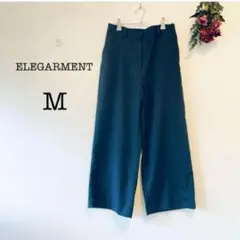 1617【ELEGARMENT】ストレートパンツ(M)ウエスト後ゴム　ワイド