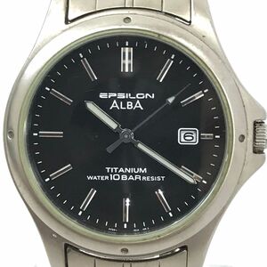 SEIKO セイコー ALBA アルバ 腕時計 V732-0R60 クオーツ アナログ ラウンド ブラック シルバー シンプル コレクション 電池交換済み 動作OK