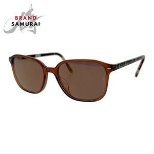 美品 Ray-Ban レイバン LEONARD ブラウン シルバー金具 プラスチック RB2193F 663693 55□18 145 3N サングラス メンズ 409925