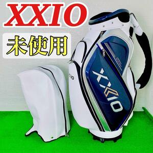 【新品☆未使用】ゼクシオ XXIO キャディバッグ 9.5型 プロレプリカモデル ホワイト×ネイビー GGC-X109 メンズ ゴルフバッグ ダンロップ