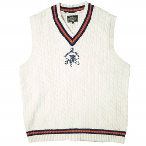 新品 PALACE x BEAMS PLUS パレス ビームスプラス 24AW 別注 CABLE VEST ケーブルベスト 38-05-0048-156 L WHITE セーター チルデンニット