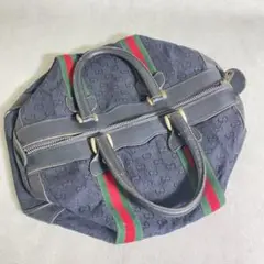 GUCCI ボストンバッグ シェリーライン GGキャンバス ブラック