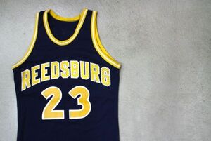 【古着 REEDSBURGメッシュタンクトップ紺黄】リーズバーグウィスコンシン州バスケットボールチーム