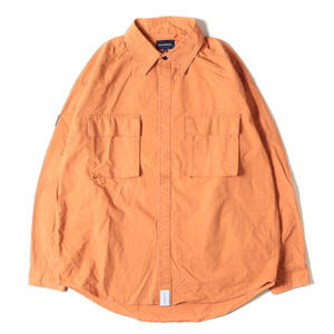 DESCENDANT ディセンダント シャツ サイズ:2 19AW オーバーサイズ リップストップ 長袖 シャツ PARA RIPSTOP LS SHIRT オレンジ