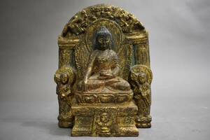 【英】A1464 時代 統一新羅金銅仏坐像 H26.3㎝ 仏教美術 中国 朝鮮 銅製 銅器 仏像 佛 置物 骨董品 美術品 古美術 時代品 古玩