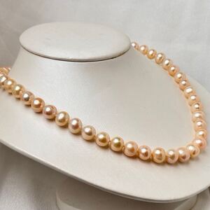 天然無調色本真珠ネックレス9mm 42cm パールネックレス necklace jewelry pearl 大珠　