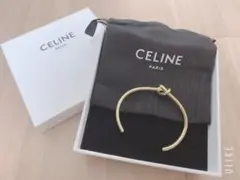 【美品】CELINE ノットブレスレット バングル ゴールド シンプル