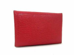 1円 ■極美品■ HERMES エルメス カルヴィ シェーブル カードケース カード入れ 名刺入れ □O刻印 メンズ レディース レッド系 AY4979