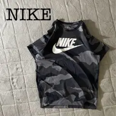 A1595・NIKE・ナイキ・ロゴ入りＴシャツ・カモフラ柄・ダークグレー