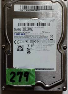 ★HDD-279 SAMSUNG DDD P/N : HD103SI/TH1 １TB SATA [注意] 表示 ジャンク品【格安発送！(クリックポスト＝185円) 2個同梱は不可】★