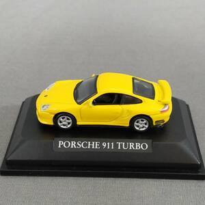 5611/15　269655　PORSHE 911 TURBO　ポルシェ　ミニカー　ケース付き　イエロー　おもちゃ　コレクション　インテリア