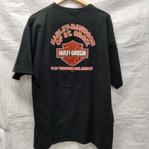 Harley-Davidson　ハーレーダビッドソン　半袖　Ｔシャツ　ブラック　黒　BLACK XL st.croix u.s virgin islands metal iron steel eagle 