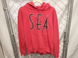 WIND AND SEA 20AW HOODIE RED ロゴ プリント フーディー パーカー レッド サイズM ウィンダンシー 店舗受取可