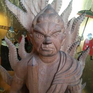 不動明王　仏教　木彫　木彫り　東洋彫刻　骨董　美術品　置物　オブジェ　