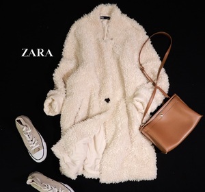 ザラ ZARA 大人可愛い☆ 軽量 ボアコート テディコート L