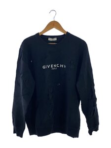 GIVENCHY◆21ss/Destroyed Crewneck/デストロイ/スウェット/M/ブラック/BMJ04B3Y42