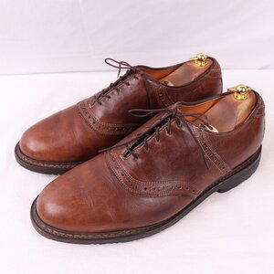 アレンエドモンズ 9 1/2 D サドルシューズ CANFIELD キャンフィールド ALLEN EDMONDS ブラウン 茶 USA製 メンズ 中古靴 古着 ds4100