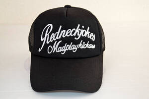 大きいサイズ チェーン刺しゅう入 メッシュキャプ 30370 ベーシック BK 頭周り6１cｍ Redneckjokes Madpiaykickass