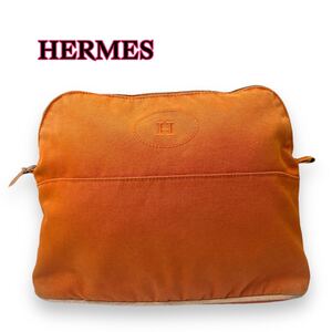 HERMES エルメス ボリードポーチ MM オレンジ 化粧ポーチ