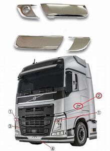 メッキドアハンドルカバー　左右セット　VOLVO FH　ボルボ　H30～　（AB07V002）