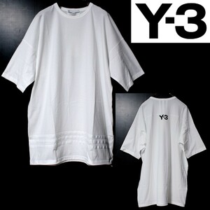 新品 Y3 スリーストライプ バックロゴ オーバーサイズTシャツ Lサイズ　Ｋ3490