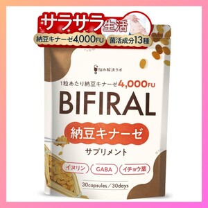 【高濃度ナットウキナーゼ × 菌活】ビフィラル 高濃度 ナットウキナーゼ 4,000FU サプリ 13種菌活 & サラサラ ト成分 贅沢配合 30日分