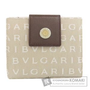 BVLGARI ブルガリ ロゴマニア ブルガリブルガリ 二つ折り財布（小銭入れあり） キャンバス レディース 中古