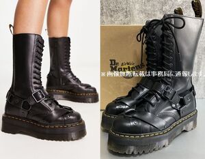 Dr.Martens ドクター マーチン☆1914 QUAD HARNESS クロス ハーネス ベルト 厚底 ブーツ/サイズUK6 25㎝ ブラック 黒