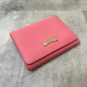 FURLA フルラ 三つ折り 財布 ウォレット レザー ピンク ミニウォレット　ミニ財布　レディース　G113