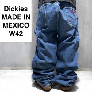 メキシコ製 Dickies ディッキーズ w42 デニムペインターパンツ 古着 ジーンズ 青 ブルー ジーパン Gパン 極太 メンズ ディッキース メンズ