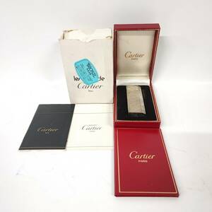 1円~【火花確認済】カルティエ Cartier ガスライター シルバーカラー ローラー ペンタゴン 喫煙具 煙草道具 タバコグッズ 箱付き J111054