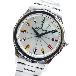 稼働 保証書付 CORUM コルム アドミラルズカップ 020.100.20/V200 PN22 定価約396,000 QZ ホワイト文字盤 SS 腕時計 1127320241217