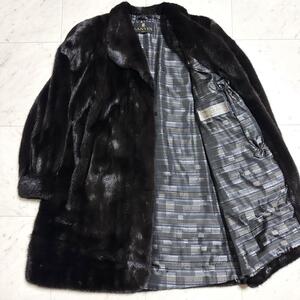 『最高級の一品』 LANVIN ランバン SAGA MINK ROYAL サガミンク ロイヤル 毛皮 ファーコート ロング 毛質 艶やか 柔らか 裏地総柄