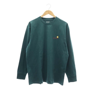 カーハート carhartt L/S American Script T-Shirt ロングスリーブアメリカンスクリプトTシャツ カットソー 長袖 ロンT コットン L 緑