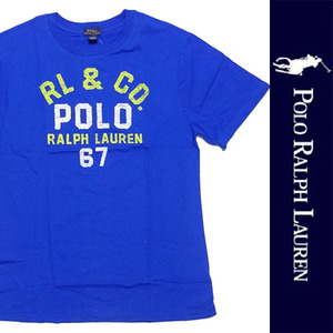 新品 POLO RALPH LAUREN BOYS S/S T-SHIRT ポロ ラルフローレン 半袖 Tシャツ ボーイズ ブルー コットン XL 正規品 86-1