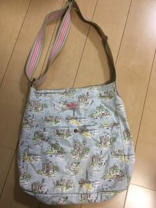 本物Cath Kidston キャスキッドソンのカラフル ショルダー バッグ ライトブルー マルチ