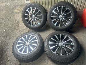 【2019年製】【バリ溝】225/60R17 １７×７Ｊ ５穴 １１４．３ ＋５３ ダンロップ　スタッドレス　WINTERMAXX SJ8