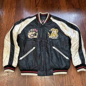 テーラー東洋 SOUVENIR JACKET 「EAGLE×DRAGON & TIGER」 アセテートキルト・リバーシブル スカジャン sizeM 中綿 港商