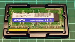 ノートPC用メモリー ADATA 4GB 1R×8 低電圧対応メモリー DDR3L PC3L-12800S 1600 SO-DIMM 204PIN 両面実装 1枚