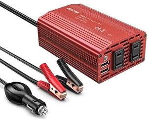 BESTEK インバーター シガーソケット コンセント 300W DC12VをAC100Vに変換 USB2ポート搭載 12V車専用