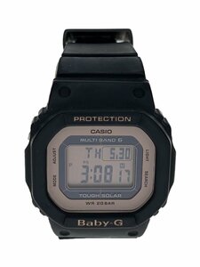 CASIO◆ソーラー腕時計_BABY-G/デジタル/ラバー/PNK/BLK//