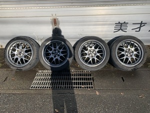 BBS 17 インチ アルミ ホイール 4本 セット 仕入品 7.5J×17 ハブ径約56mm RG714 現状引渡 補修前提