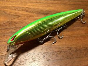 X★美品★NORIES ノリーズ LAYDOWN MINNOW MID 110F レイダウンミノーMID 110F“フローティング”「グリーンバックイエローゴールド」