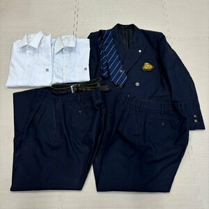 Y698/T1140(中古)栃木県 文星芸術大学附属中学校 男子制服 7点/旧制服/校章付/ブレザー:A165/シャツ:M/ズボンW79/ネクタイ/ベルト/卒業生品