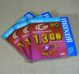 maxell　MA-M1300WIN.B1P　GIGAMO　MOディスク1.3GB　Windowsフォーマット済　3枚セット　未開封品！